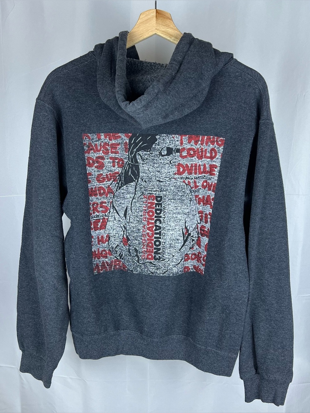 Vintage Lil Wayne Dedication 3 Album Zip Hoodie Size Small Gray Rap Hip Hop Y2K